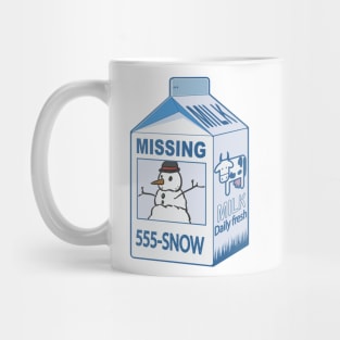 Missing snow man on milk carton for kids Mug